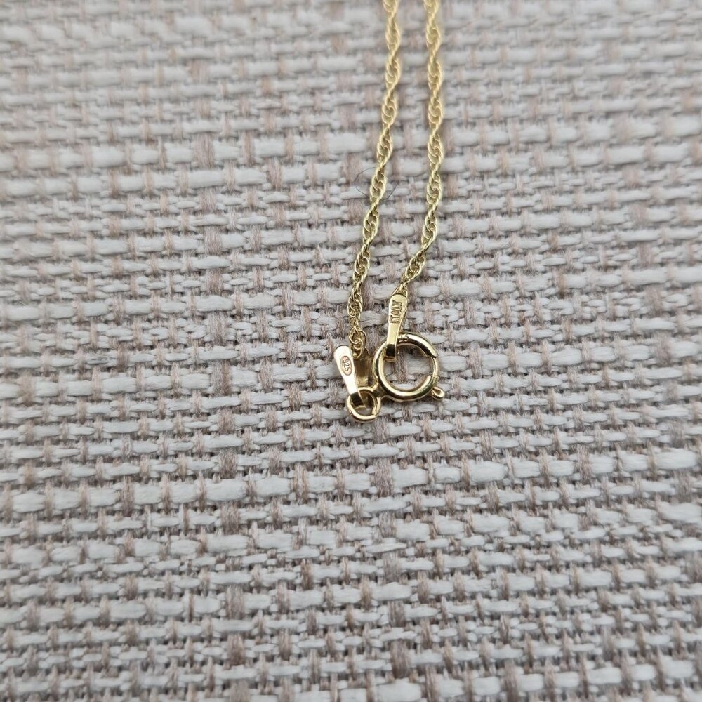 18 Inch Gold Over Sterling Silver Jade Chinese Luck Necklace A6895 - Picture 5 of 7